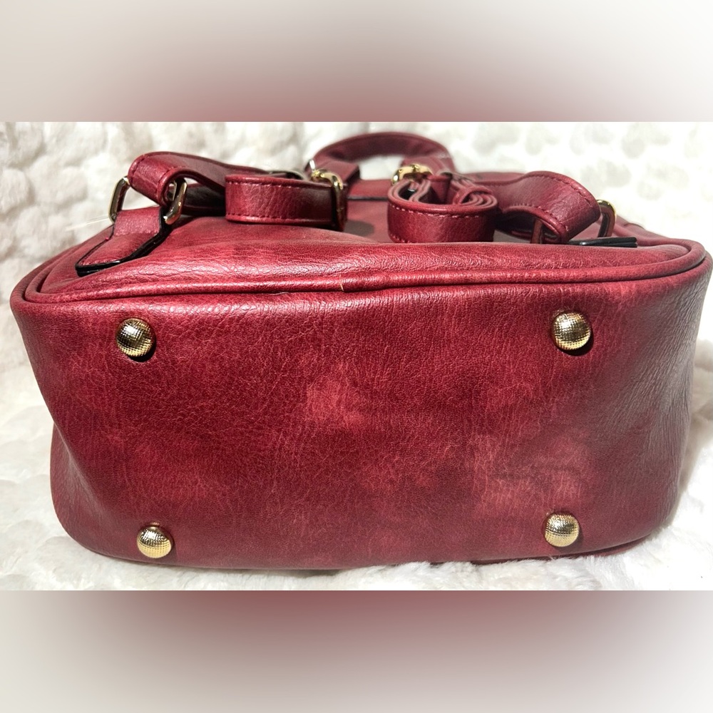 Isabelle Vegan Leather Magenta Burgundy Red backpack Handbag Purse (NEW) - Picture 3 of 9